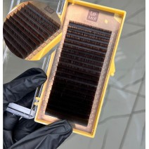 Ресницы С 0.07 коричневые Dark chocolate Le Mat "Bronze" Миксы (8-15 мм)