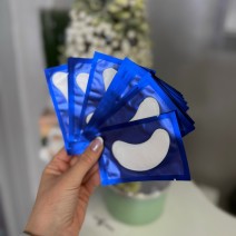 Патчи гидрогелевые безворсовые для глаз Корея 50 пар, синие