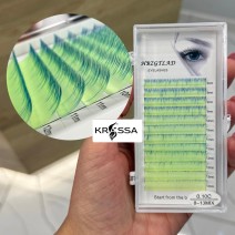 Ресницы Салатово-голубые омбре С 0.10, миксы