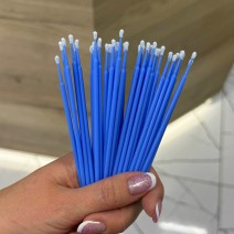 Микробраши для ресниц 100 шт Синие (в пакете)