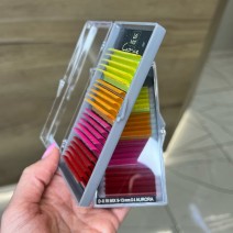 Ресницы D 0.10 Le Mat Цветные AURORA Миксы (9-13 мм)