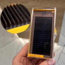 Ресницы L 0.07 коричневые Dark chocolate Le Mat "Bronze" Миксы (7-13 мм)
