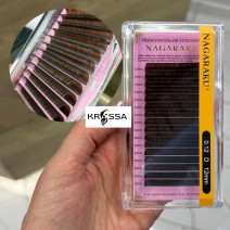 Ресницы D 0.12 Nagaraku Коричневые поразмерные