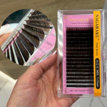 Ресницы С 0.12 Nagaraku Коричневые Миксы