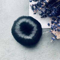 Бублик из волос черный, 7 см