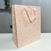 Подарочный пакет персикового цвета "Эксклюзив" (26*32*11 см)