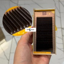 Ресницы С 0.07 коричневые Dark chocolate Le Mat "Bronze" Миксы (6-13 мм)