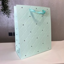 Подарочный пакет мятного цвета "Эксклюзив" (26*32*11 см)