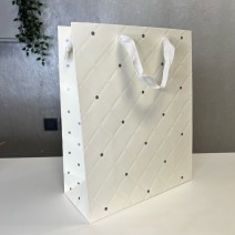 Подарочный пакет молочного цвета "Эксклюзив" (26*32*11 см)