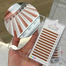 Ресницы белые изгиб D, толщина 0.10
