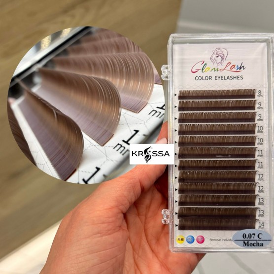 Ресницы Коричневые Mocha С 0.07, миксы