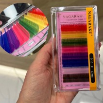 Ресницы С 0.10 длина 13 мм, ЦВЕТНЫЕ, Nagaraku 